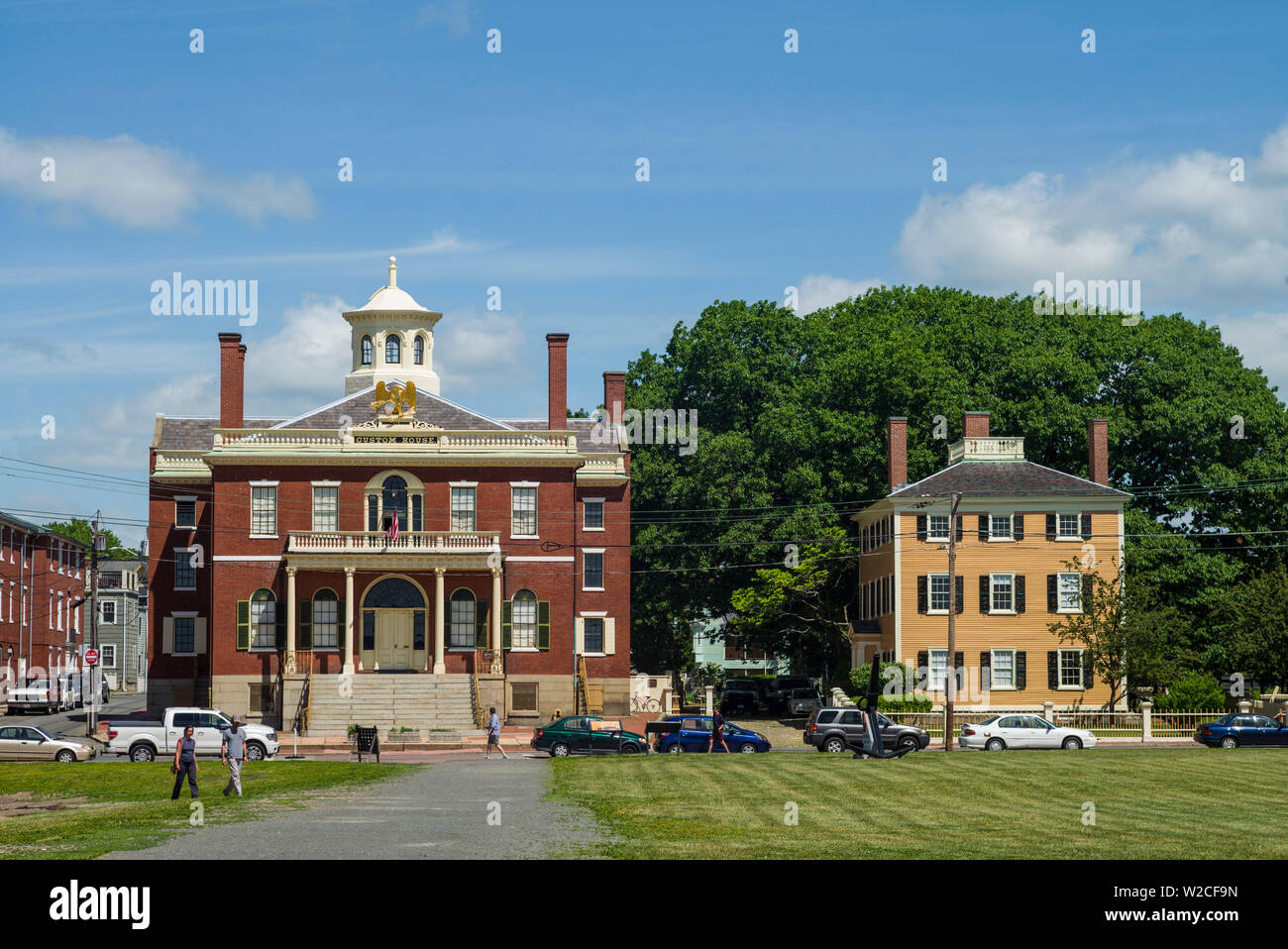 USA, Massachusetts, Salem, Derby Wharf, Salem Customs House Stock Photo
