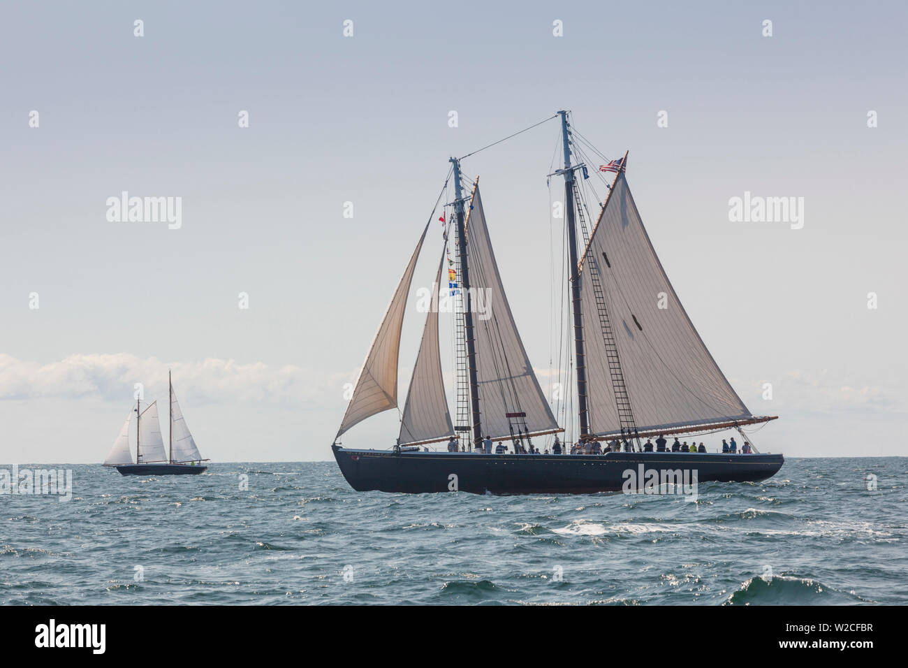 USA, Massachusetts, Cape Ann, Gloucester, America's Oldest Seaport, Gloucester Schooner Festival, schooner sailing ships Stock Photo