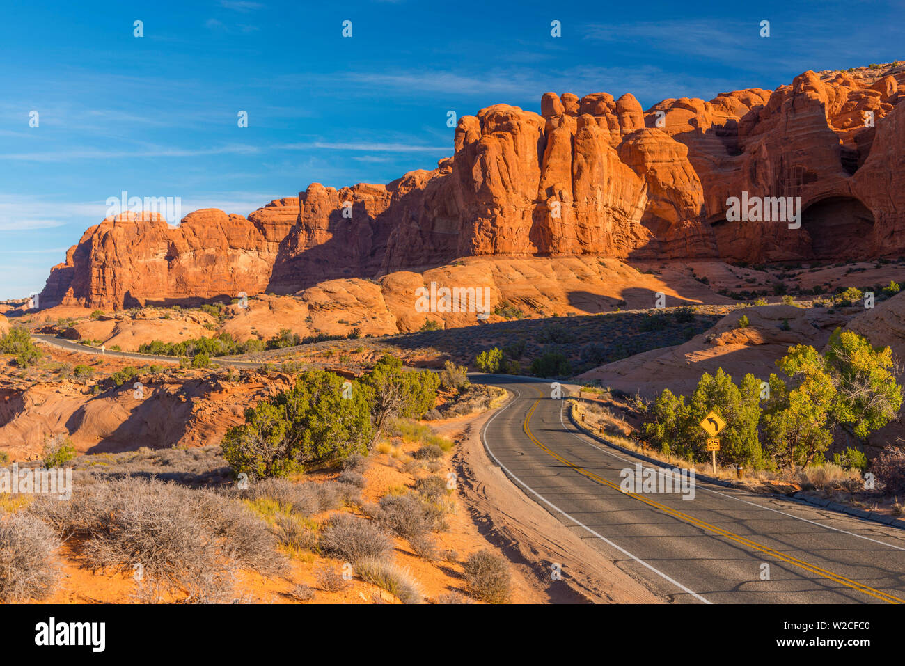 USA, Utah, Arches National Park, The Windows Road Stock Photo