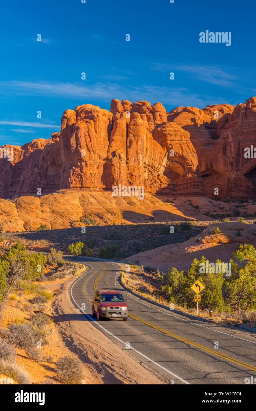 USA, Utah, Arches National Park, The Windows Road Stock Photo