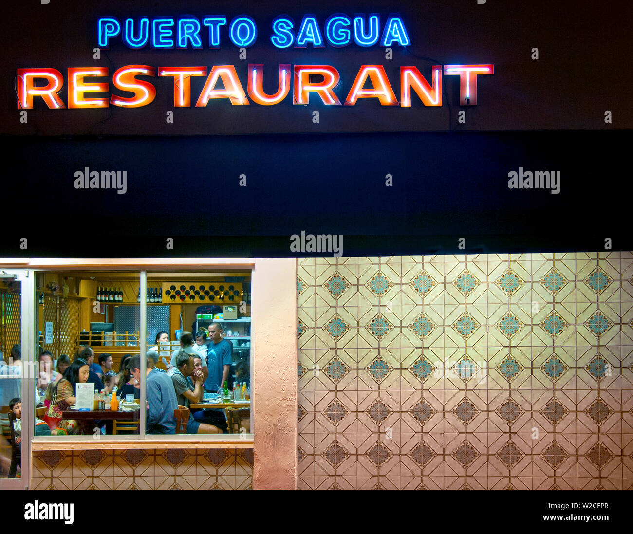Florida, Miami Beach, Puerto Sagua Restaurant, Cuban, South Beach Stock Photo