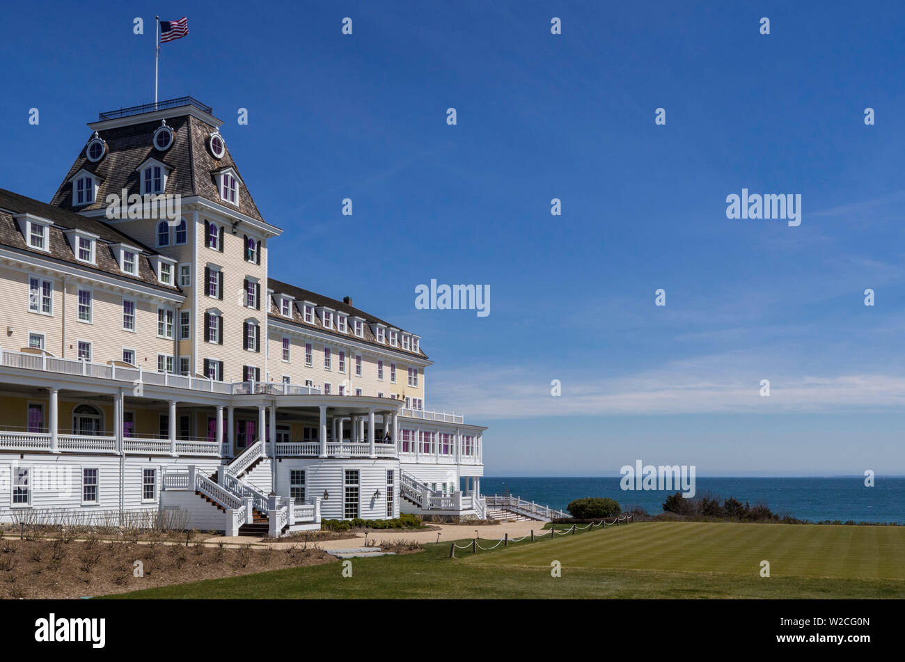 USA, Rhode Island, Watch Hill, Ocean House, luxury resort since 1868, exterior Stock Photo