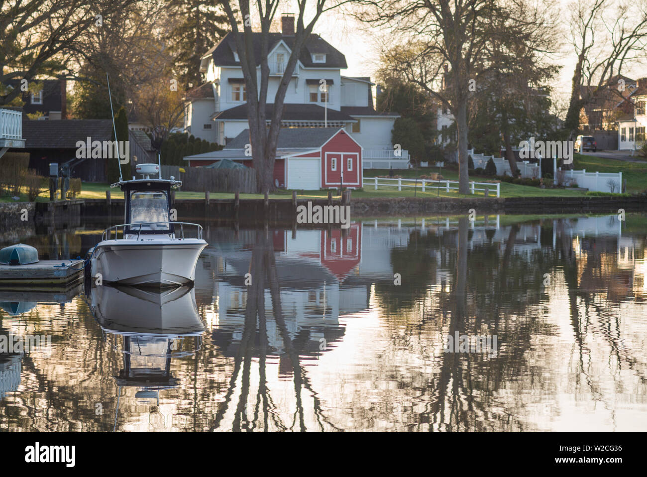 USA, Connecticut, Essex, town harbor, dawn Stock Photo Alamy