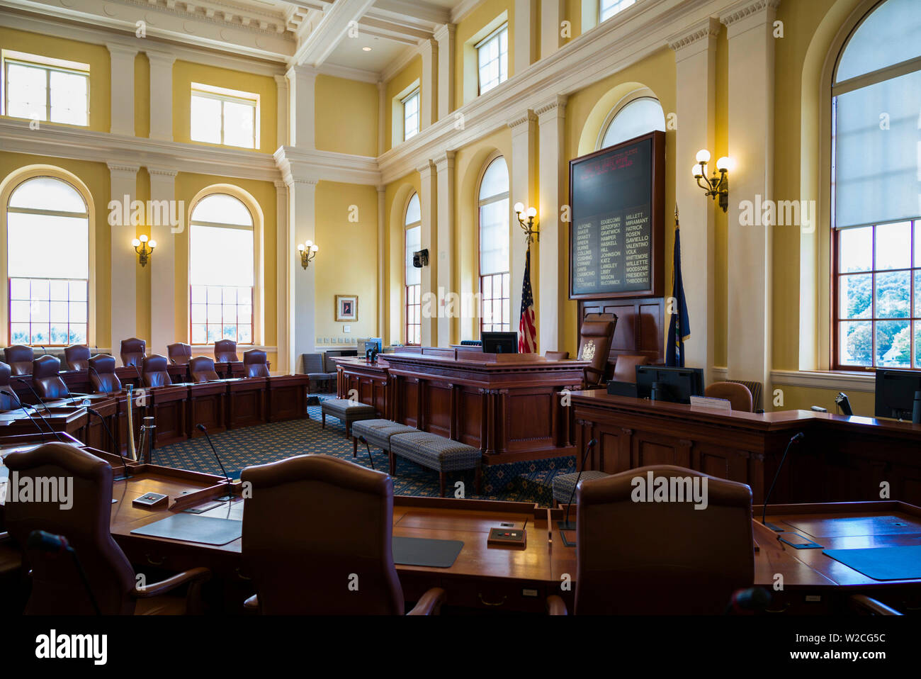 USA, Maine, Augusta, Maine State House, chamber of The State Senate Stock Photo