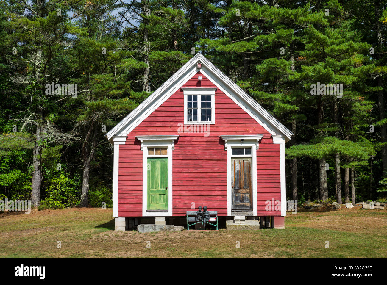 USA, Maine, Wells, antique schoolhouse Stock Photo Alamy