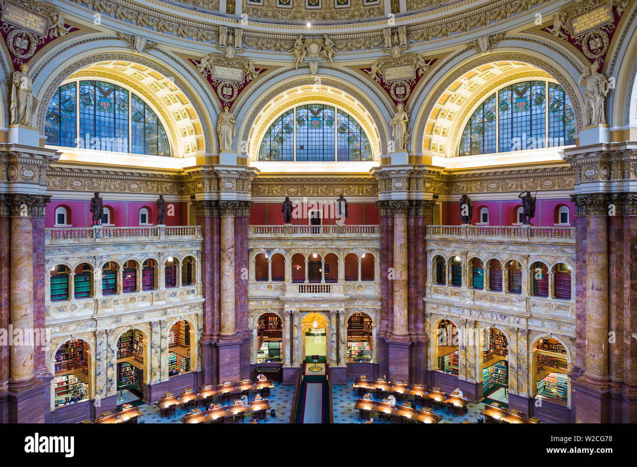 USA, Washington DC, US Library of Congress, interior Stock Photo