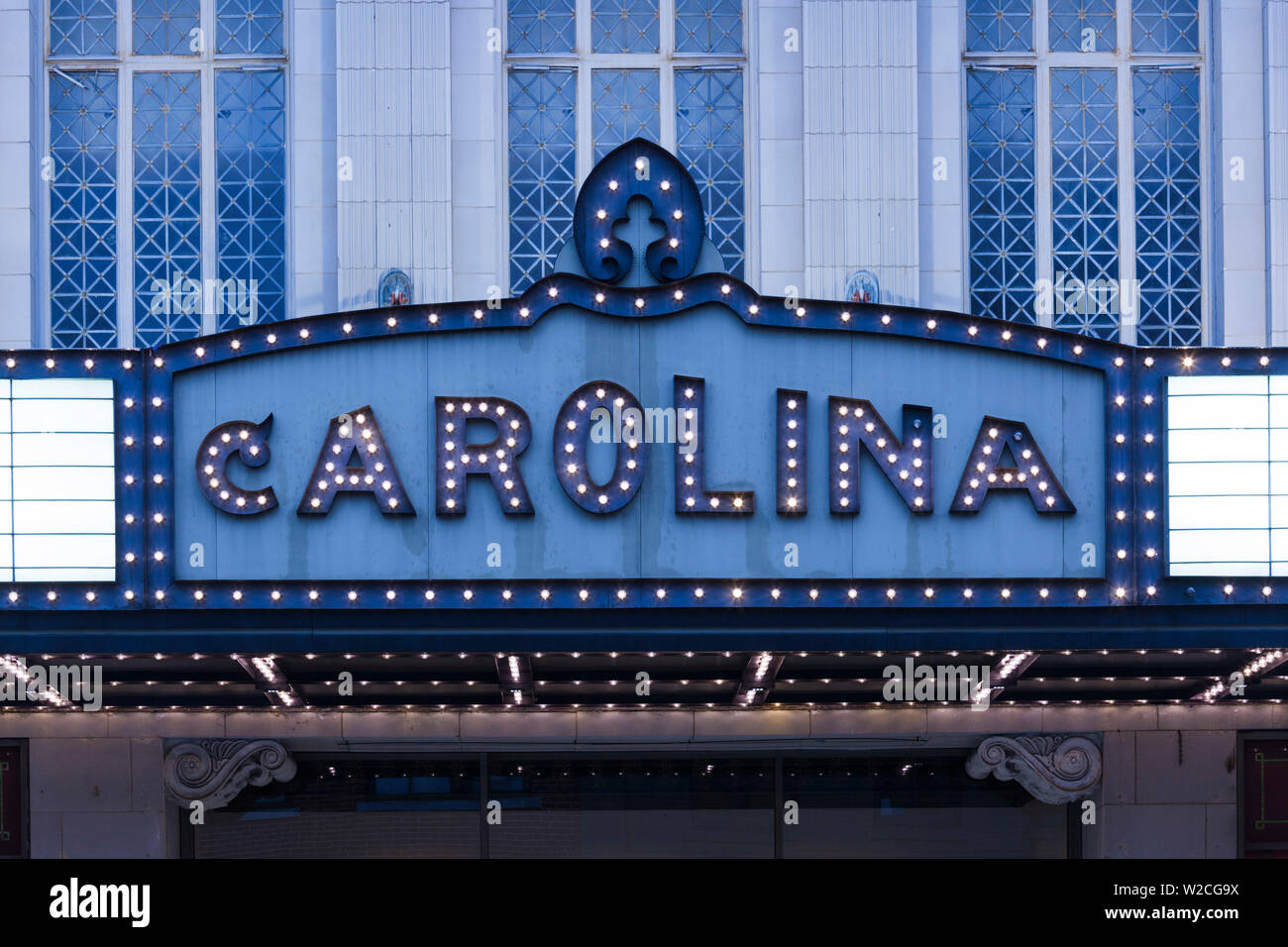 USA, North Carolina, Greensboro, marquee of the Carolina Theater Stock