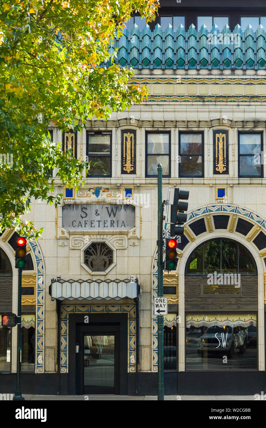 USA, North Carolina, Asheville of the S&W Cafeteria building Stock