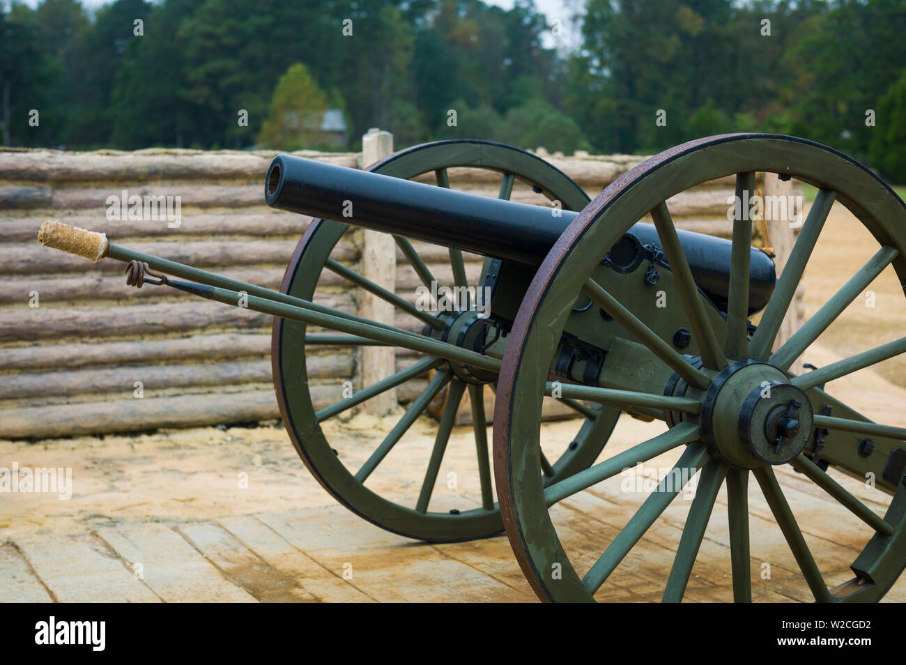 USA, Virginia, Petersburg, Pamplin Historical Park and Museum of the Civil War Soldier, Civil War-era cannon Stock Photo