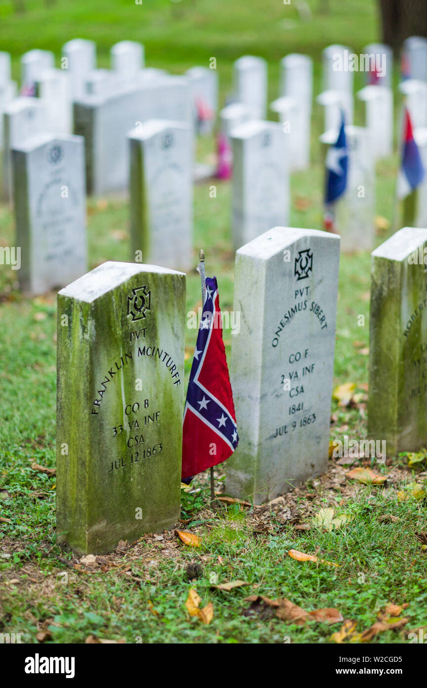 USA, Virginia, Richmond, Hollywood Cemetery, graves of Confederate soldiers Stock Photo