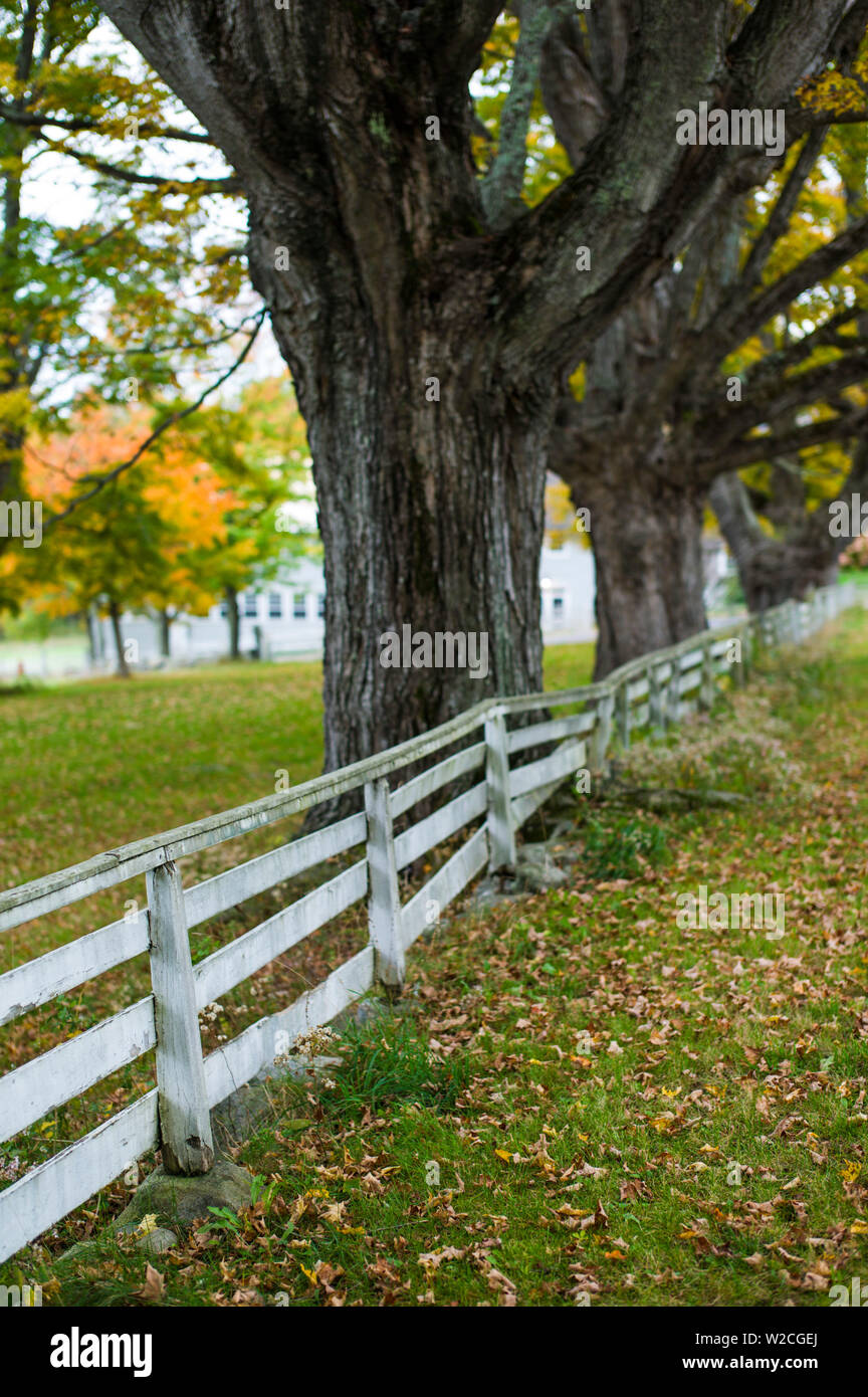 USA, New Hampshire, Canterbury, Canterbury Shaker Village, former Shaker religious community, Meeting House Lane, autumn Stock Photo