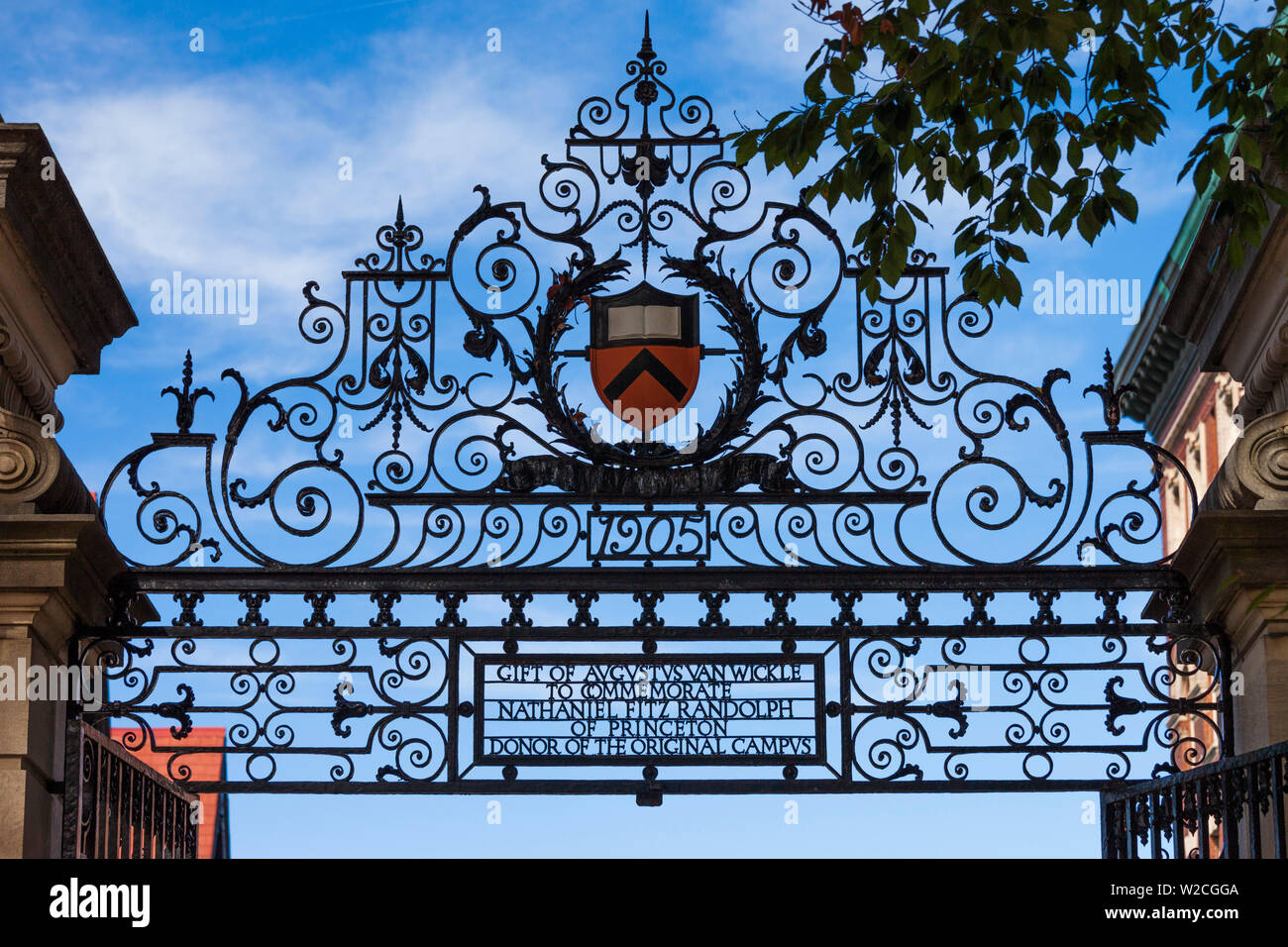 USA, New Jersey, Princeton, Princeton University, campus gate detail Stock Photo