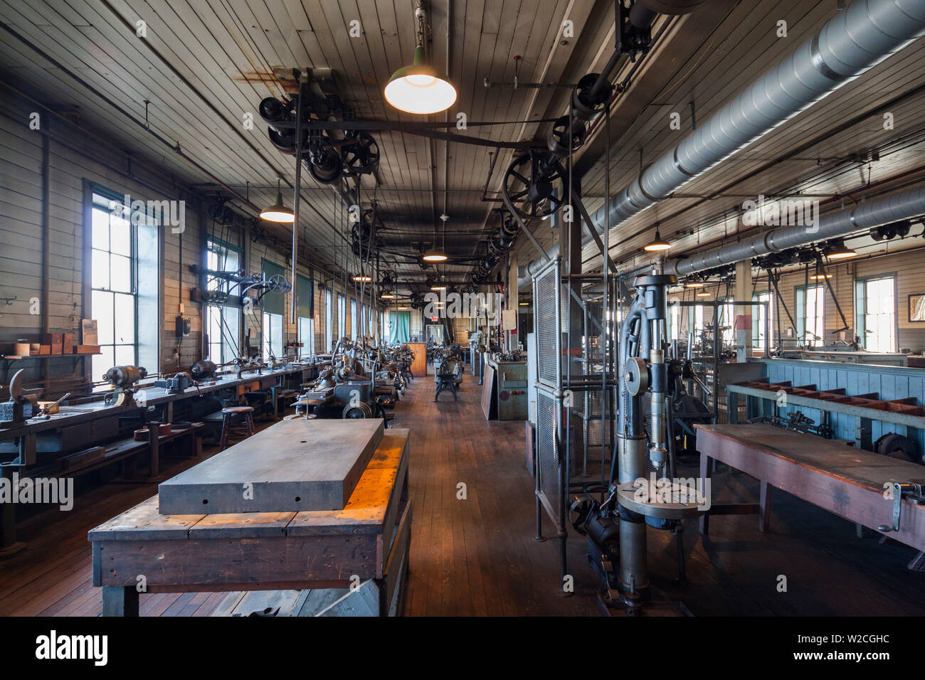 USA, New Jersey, West Orange, Thomas Edison National Historical Park, interior, factory floor Stock Photo