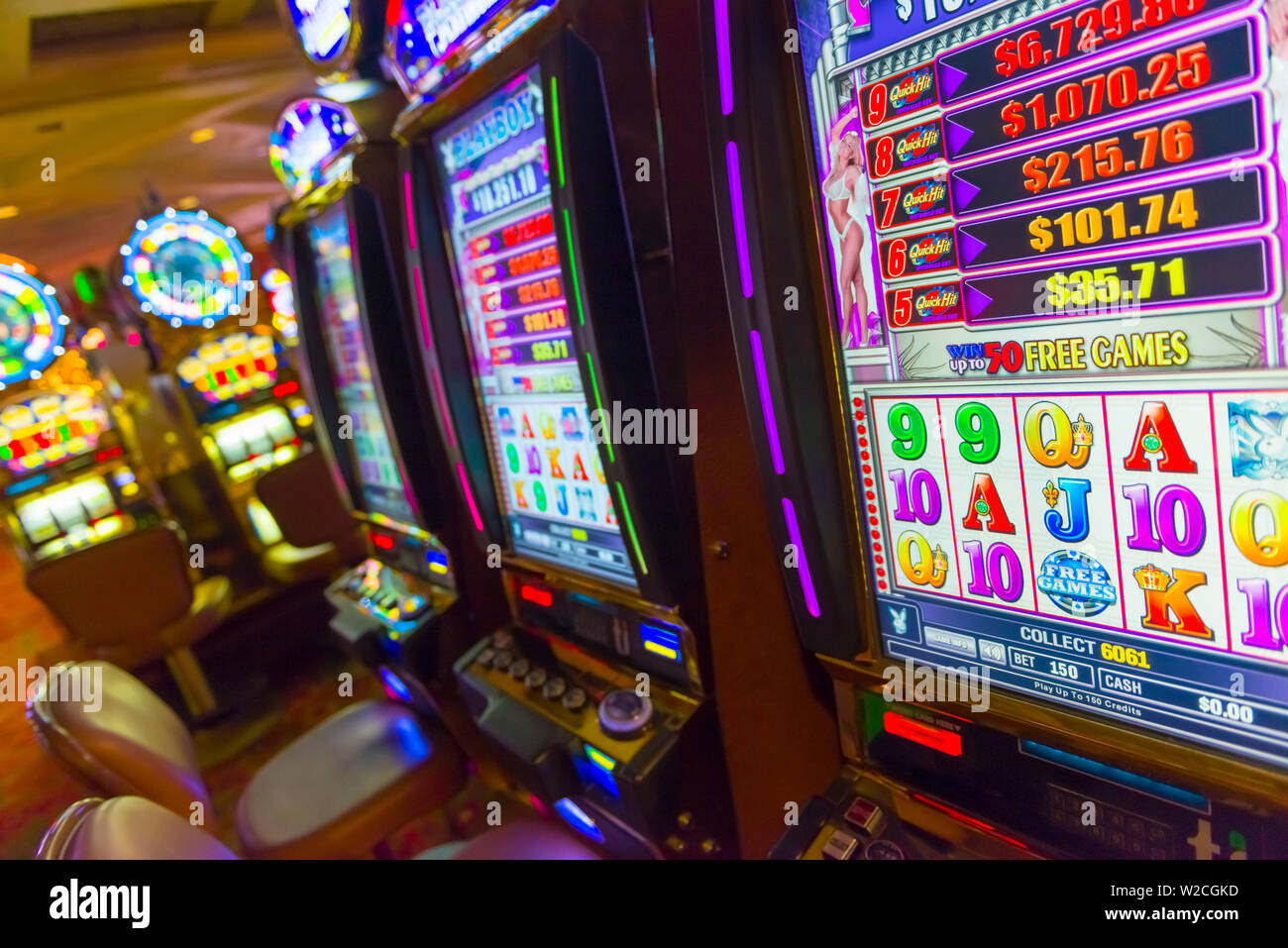 USA, Nevada, Las Vegas, Treasure Island Casino and Resort, Gaming Machine Stock Photo