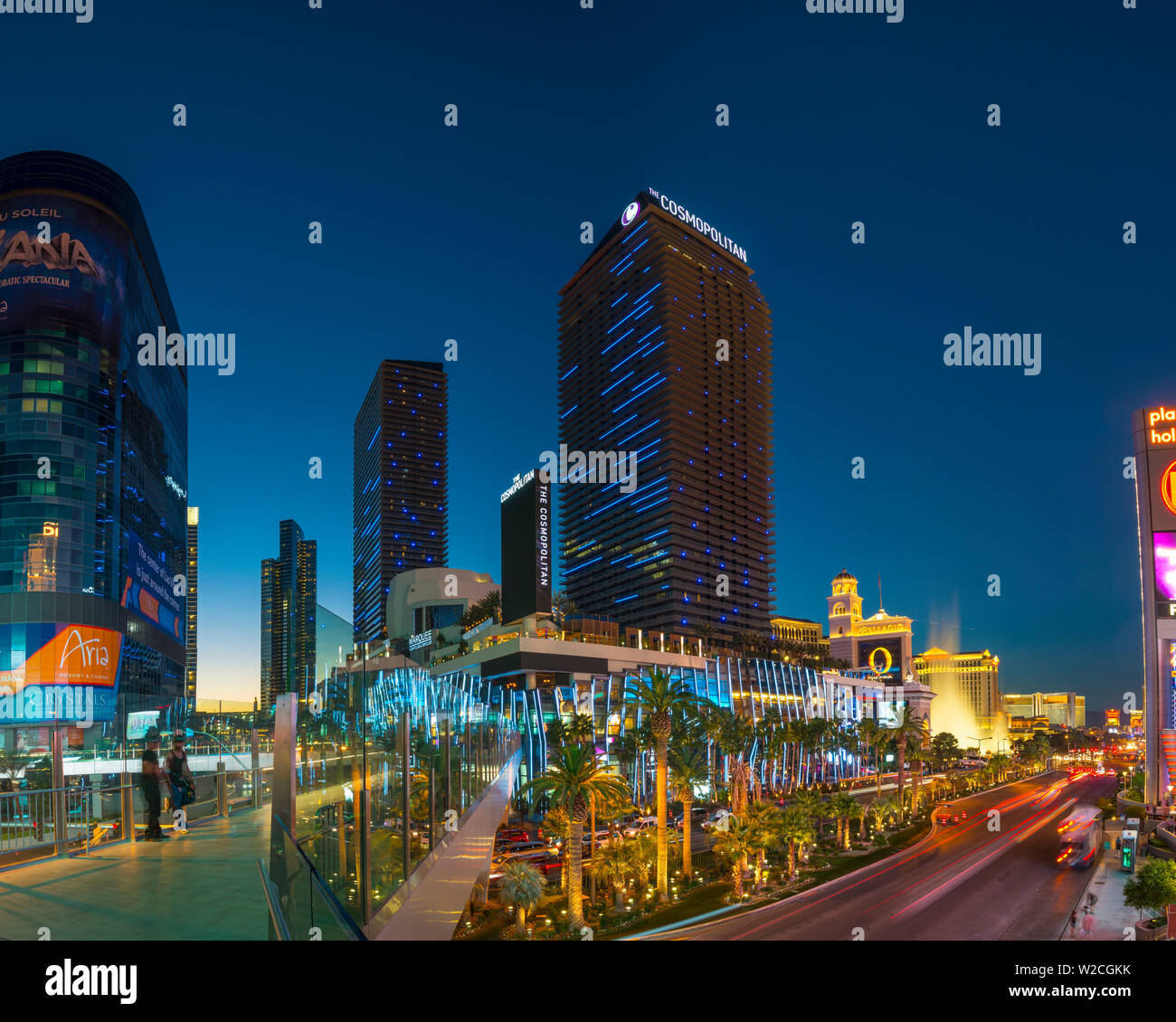 USA, Nevada, Las Vegas, The Strip, The Cosmopolitan on right and CityCenter on left Stock Photo