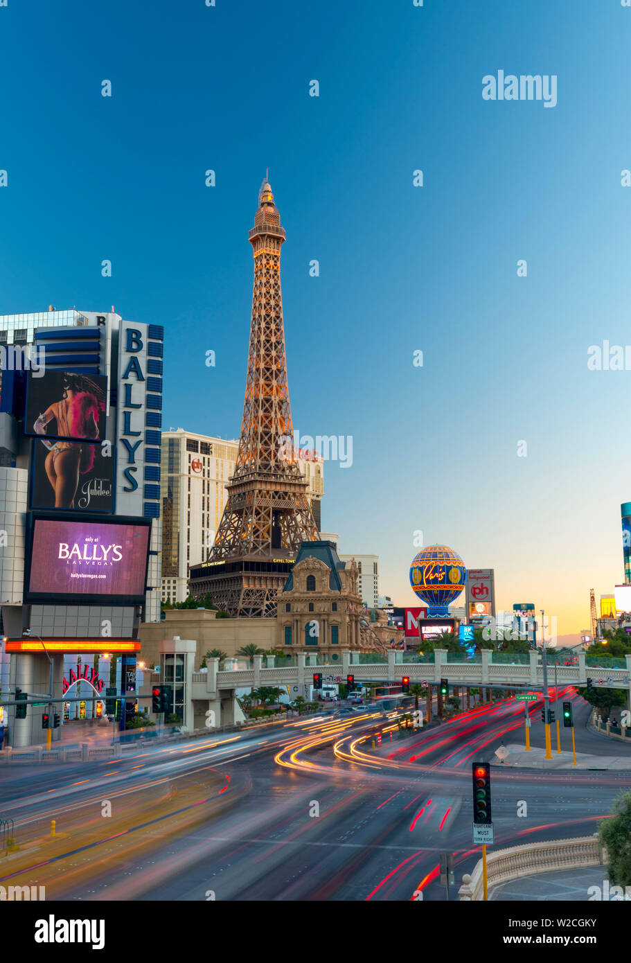 USA, Nevada, Las Vegas, The Strip, Paris Las Vegas Hotel and Casino Stock Photo