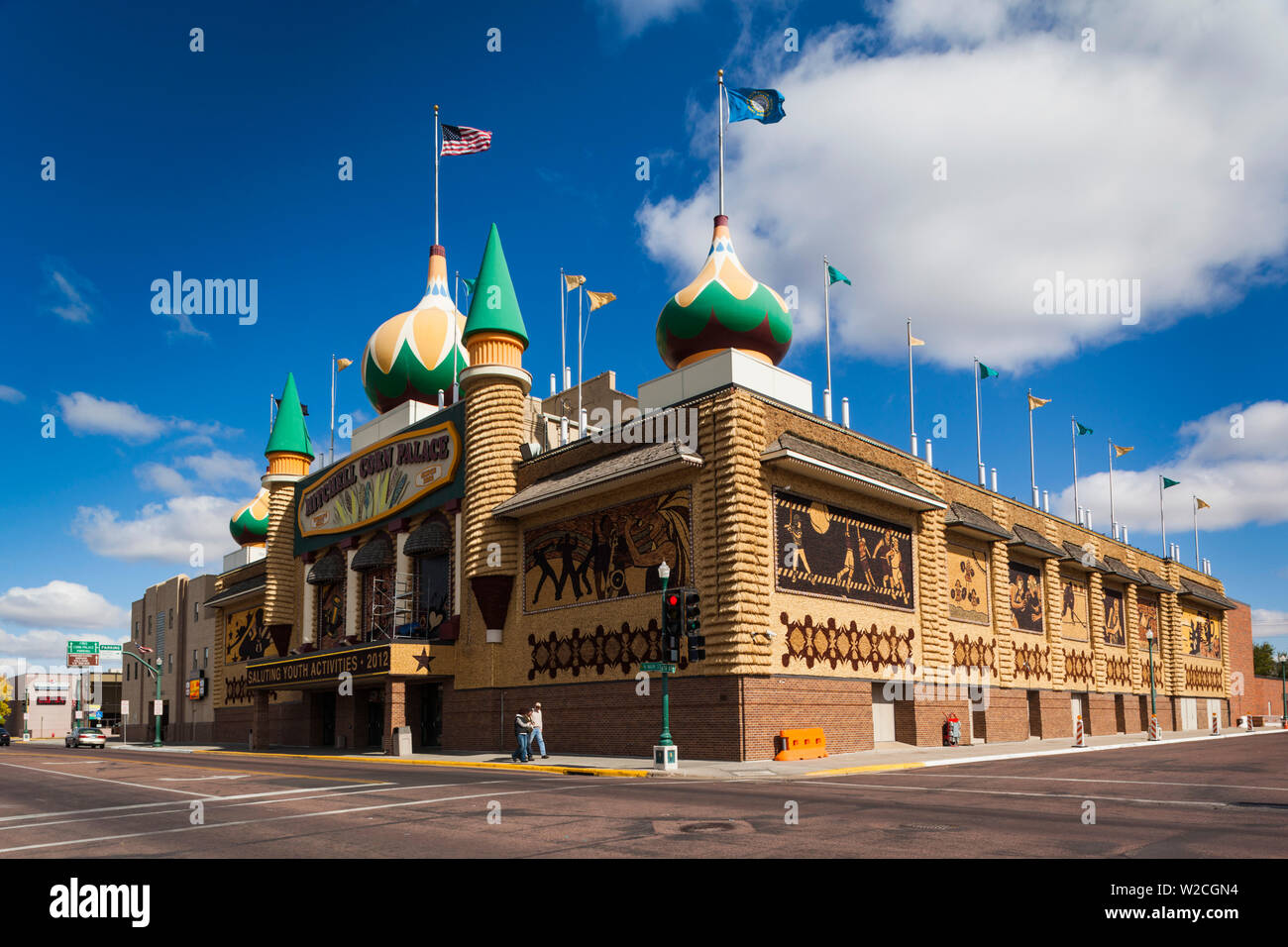 USA, South Dakota, Mitchell, Mitchell Corn Palace, buildling exterior made of corn Stock Photo