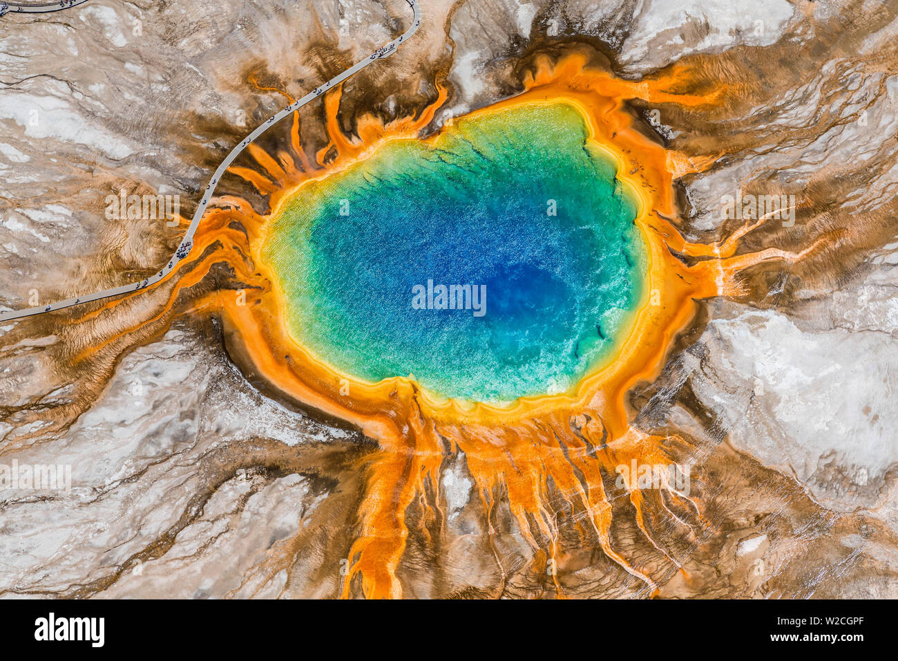 Grand Prismatic Spring, Midway Geyser Basin, Yellowstone National Park, Wyoming, USA Stock Photo