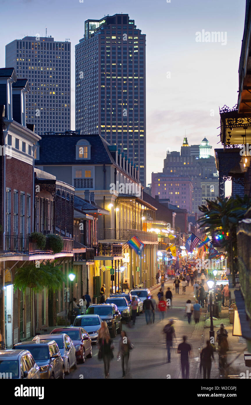 Louisiana, New Orleans, French Quarter, Bourbon Street Stock Photo