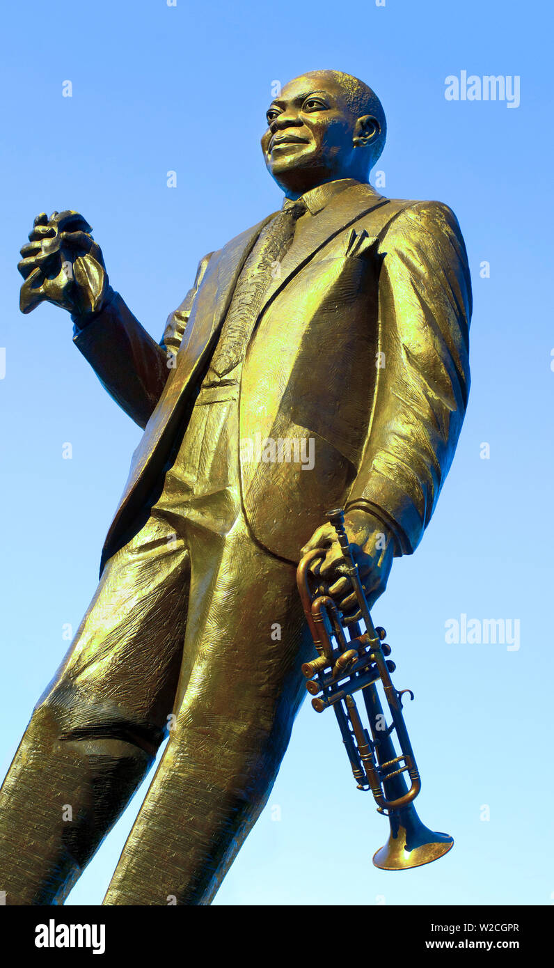Louisiana, New Orleans, Louis Armstrong Park, Statue Of Louis Armstrong