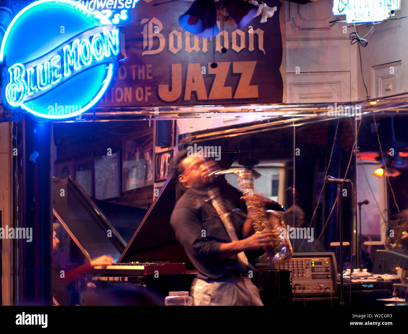 Louisiana, New Orleans, French Quarter, Bourbon Street, Maison Bourbon Jazz Club Stock Photo