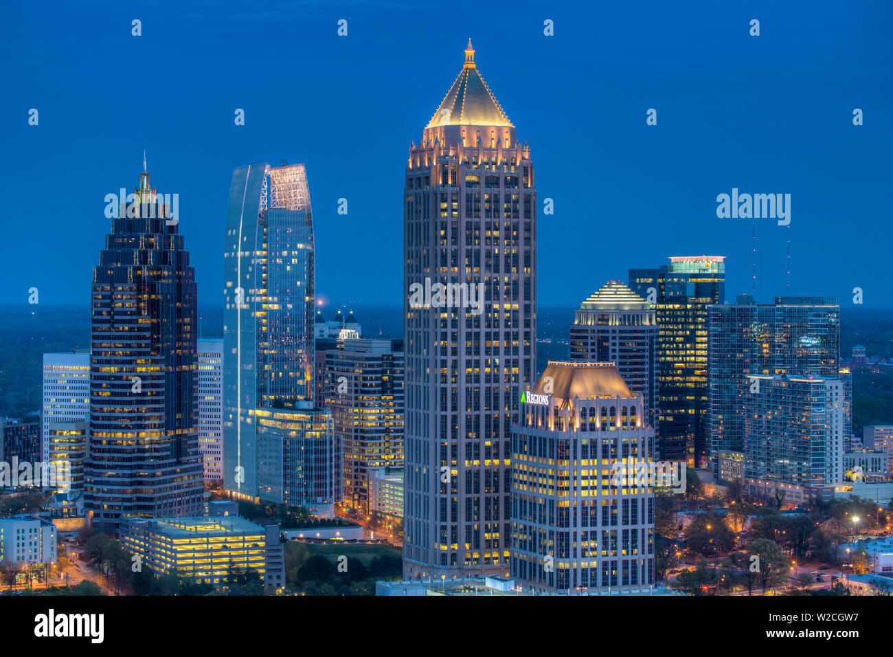 Atlanta 85 Elevated view over Interstate 85 passing the Atlanta skyline, Atlanta ...