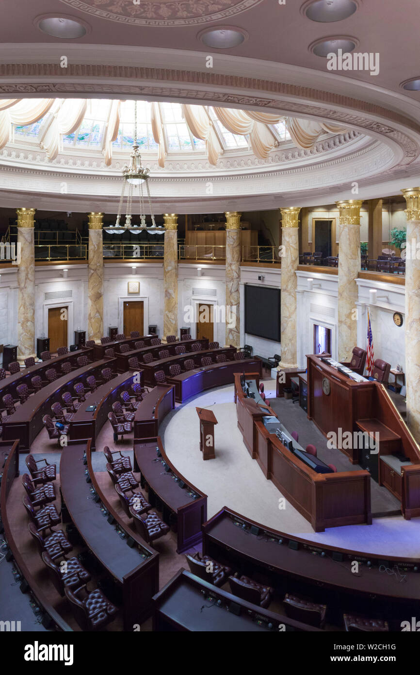 USA, Arkansas, Little Rock, Arkansas State Capitol, Chamber of the Arkansas State House of Representatives Stock Photo