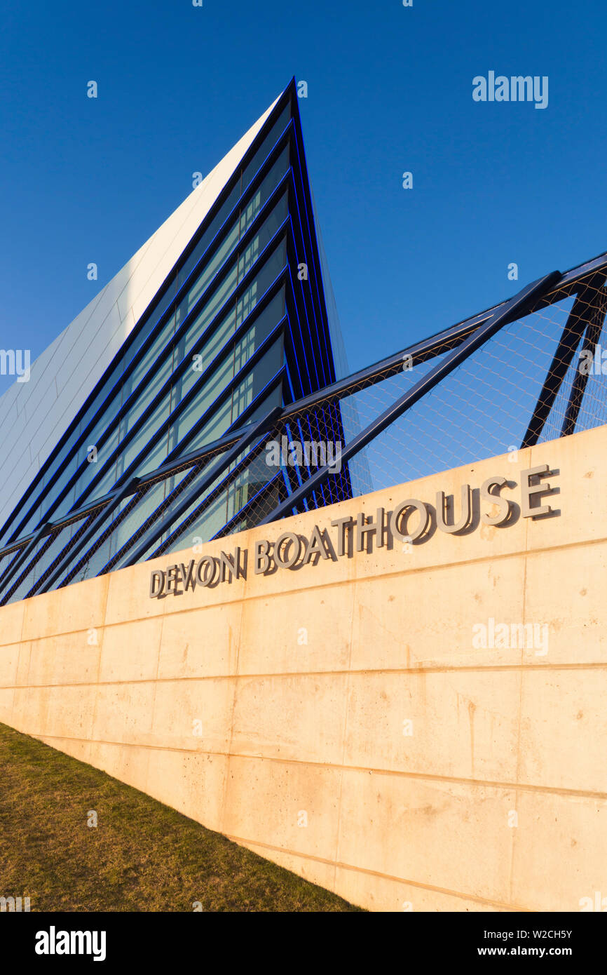 USA, Oklahoma, Oklahoma City, Boathouse District, Devon Boathouse Stock Photo