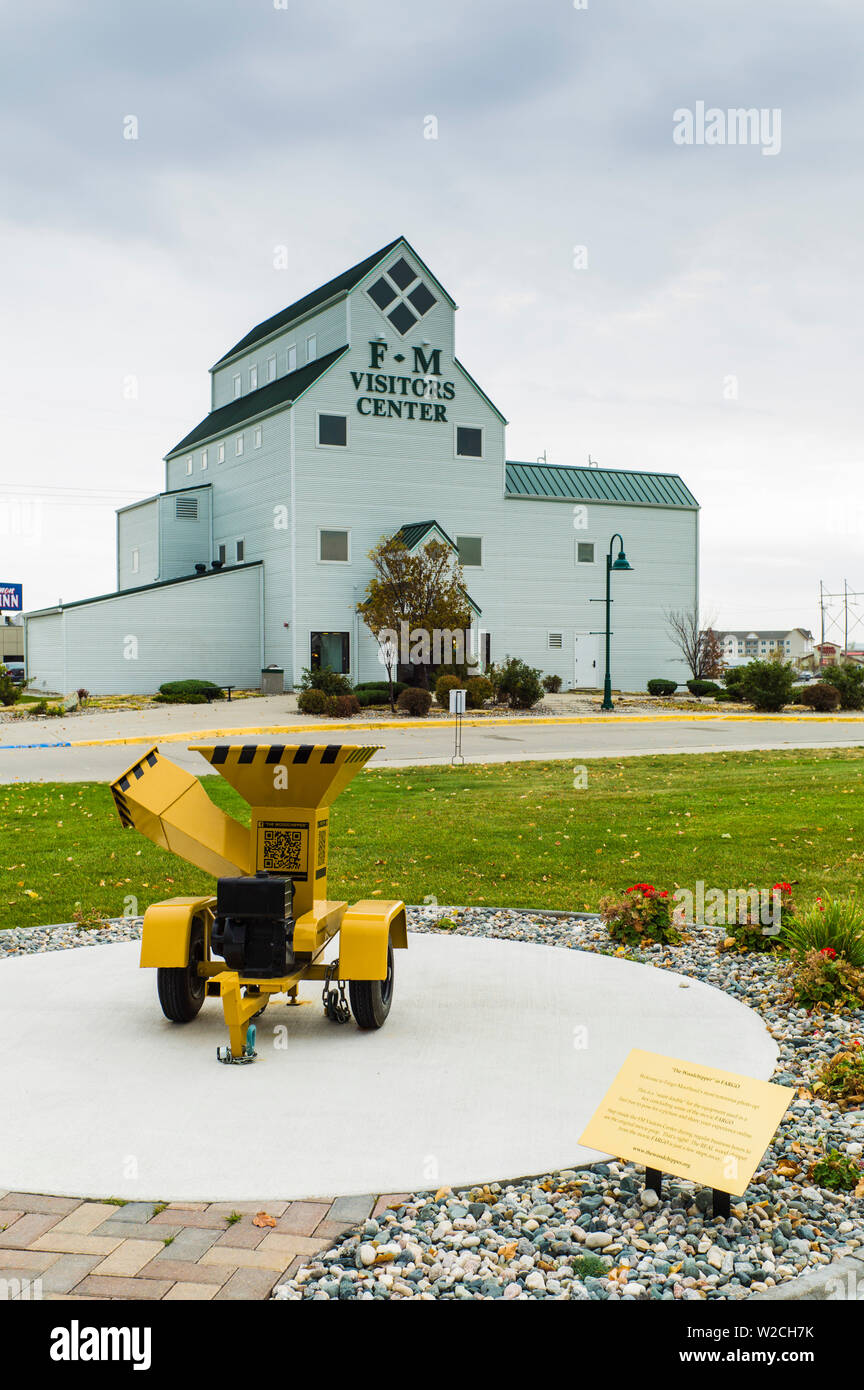 USA, North Dakota, Fargo, replica wood chipper, as seen in the film Fargo by the Coen Brothers Stock Photo