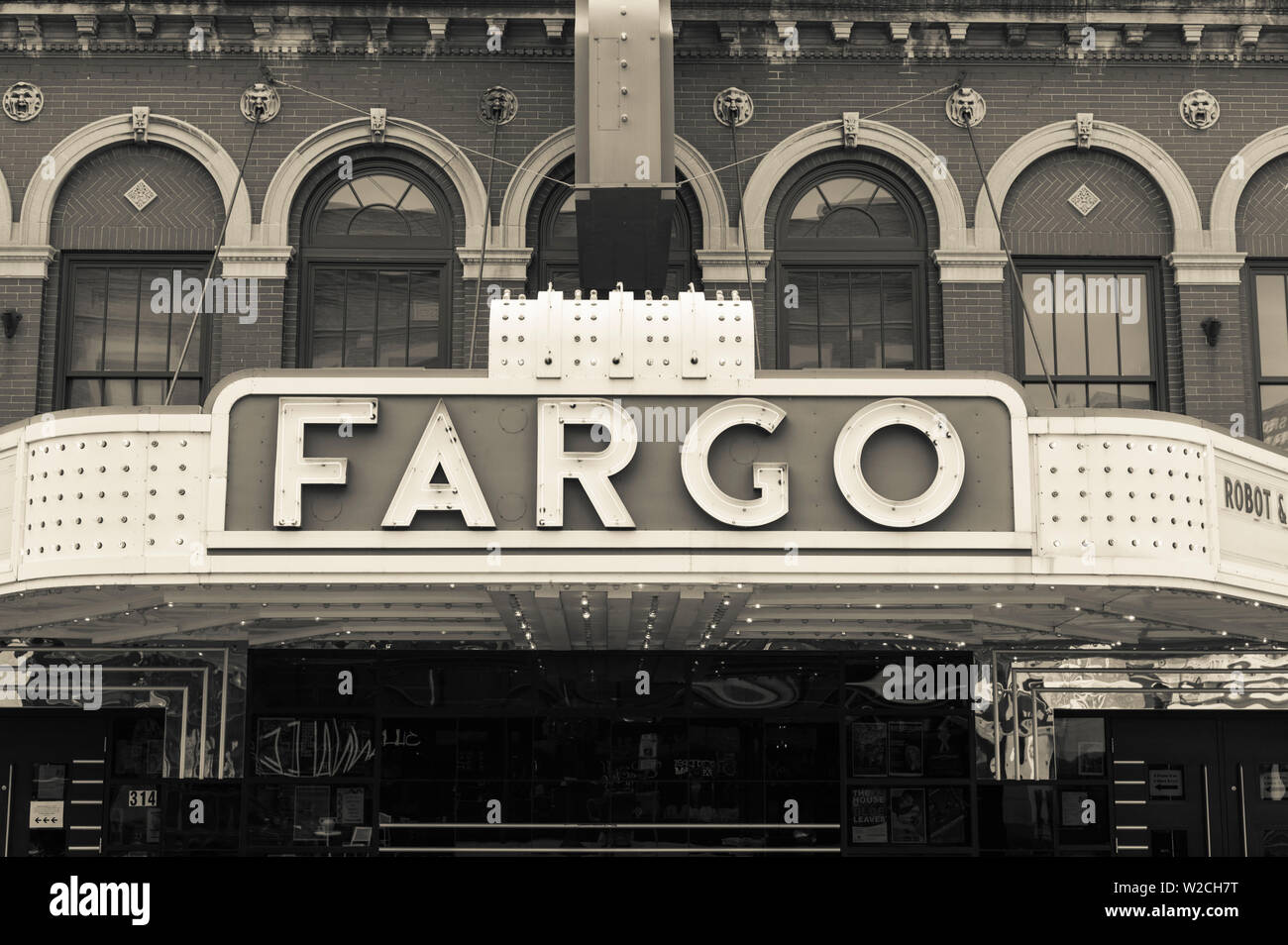 USA, North Dakota, Fargo, Fargo Theater, marquee Stock Photo