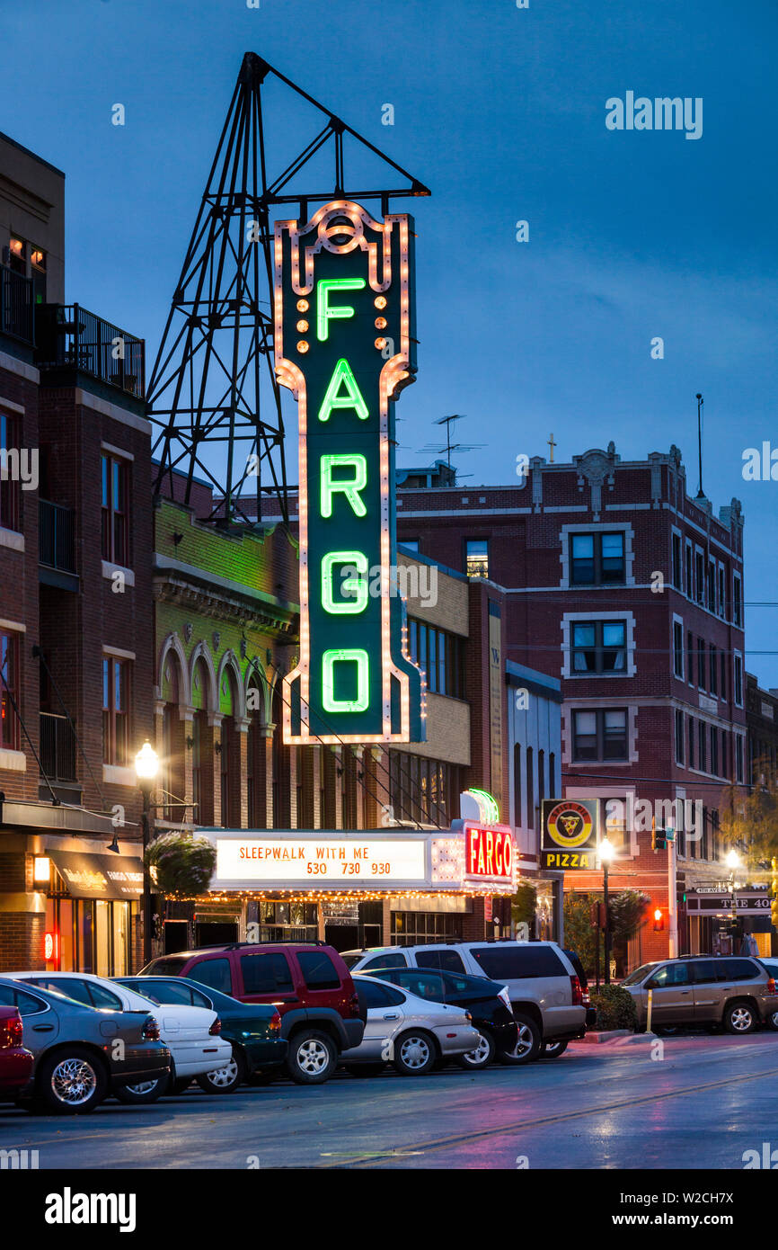 USA, North Dakota, Fargo, Fargo Theater, marquee Stock Photo