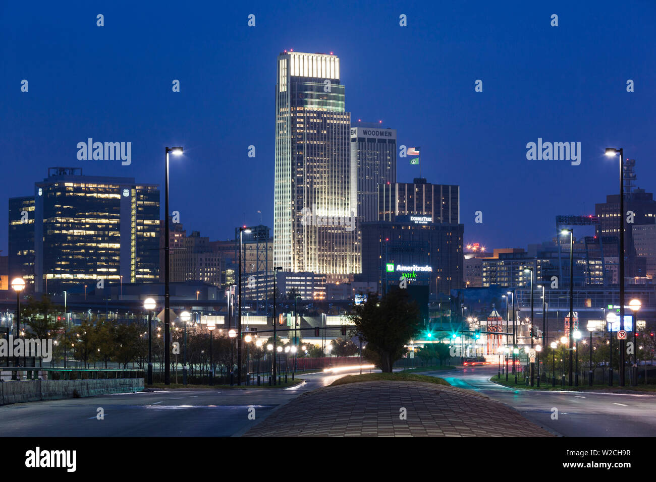 USA, Nebraska, Omaha, skyline from Abbott Drive Stock Photo Alamy