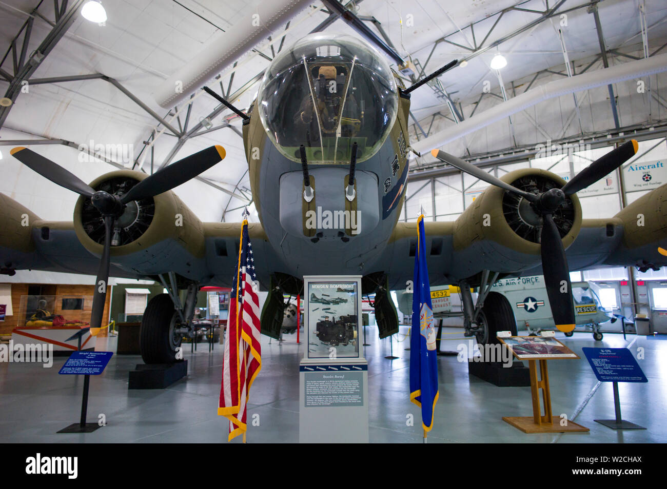 USA, Delaware, Dover, Dover Air Force Base, Air Mobility Command Museum, WW2-era B-17 bomber Stock Photo