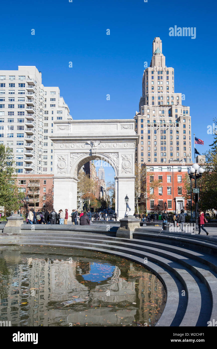 Washington Square, Greenwich Village, Manhattan, New York City, New York, USA Stock Photo