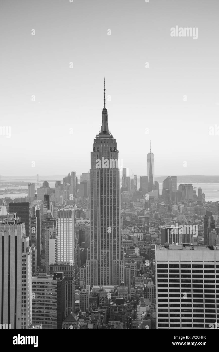 Empire State Building (One World Trade Center behind), Manhattan, New York City, New York, USA Stock Photo