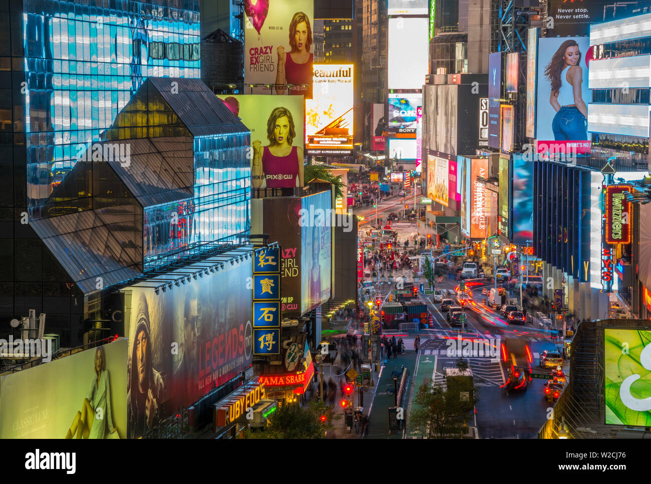 USA, New York, Manhattan, Midtown, Broadway towards Times Square Stock Photo