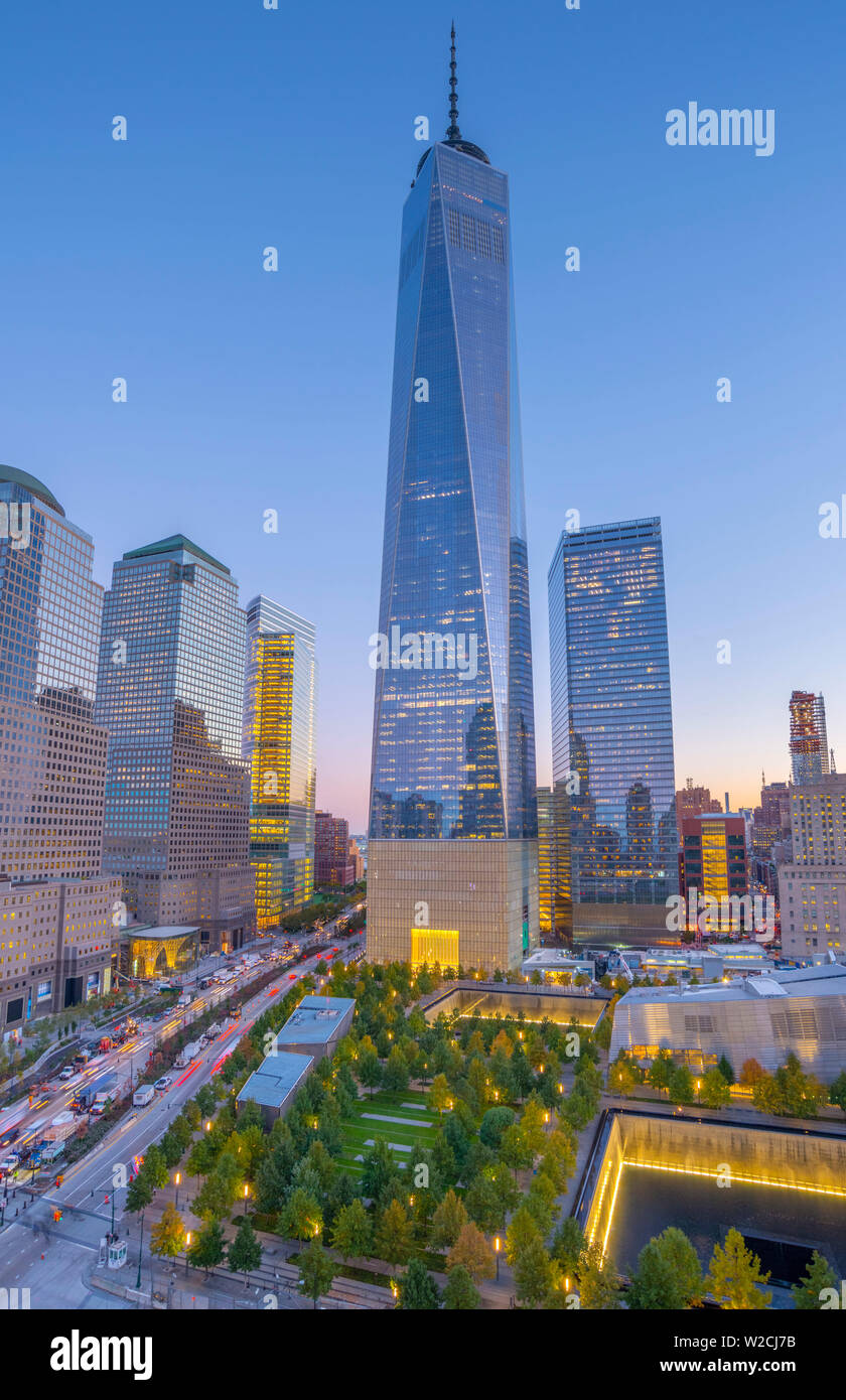 USA, New York, Manhattan, Downtown, World Trade Center, Freedom Tower or One World Trade Center Stock Photo