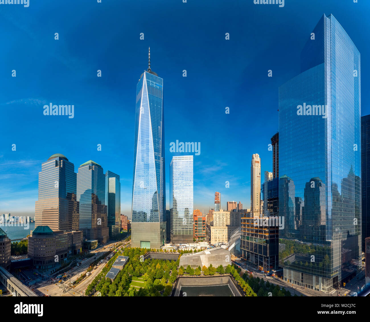 USA, New York, Manhattan, Downtown, World Trade Center, Freedom Tower or One World Trade Center Stock Photo