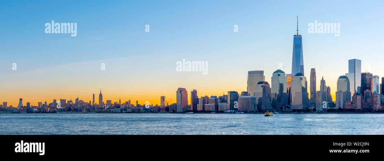 USA, New York, Manhattan, Lower Manhattan and World Trade Center, Freedom Tower Stock Photo