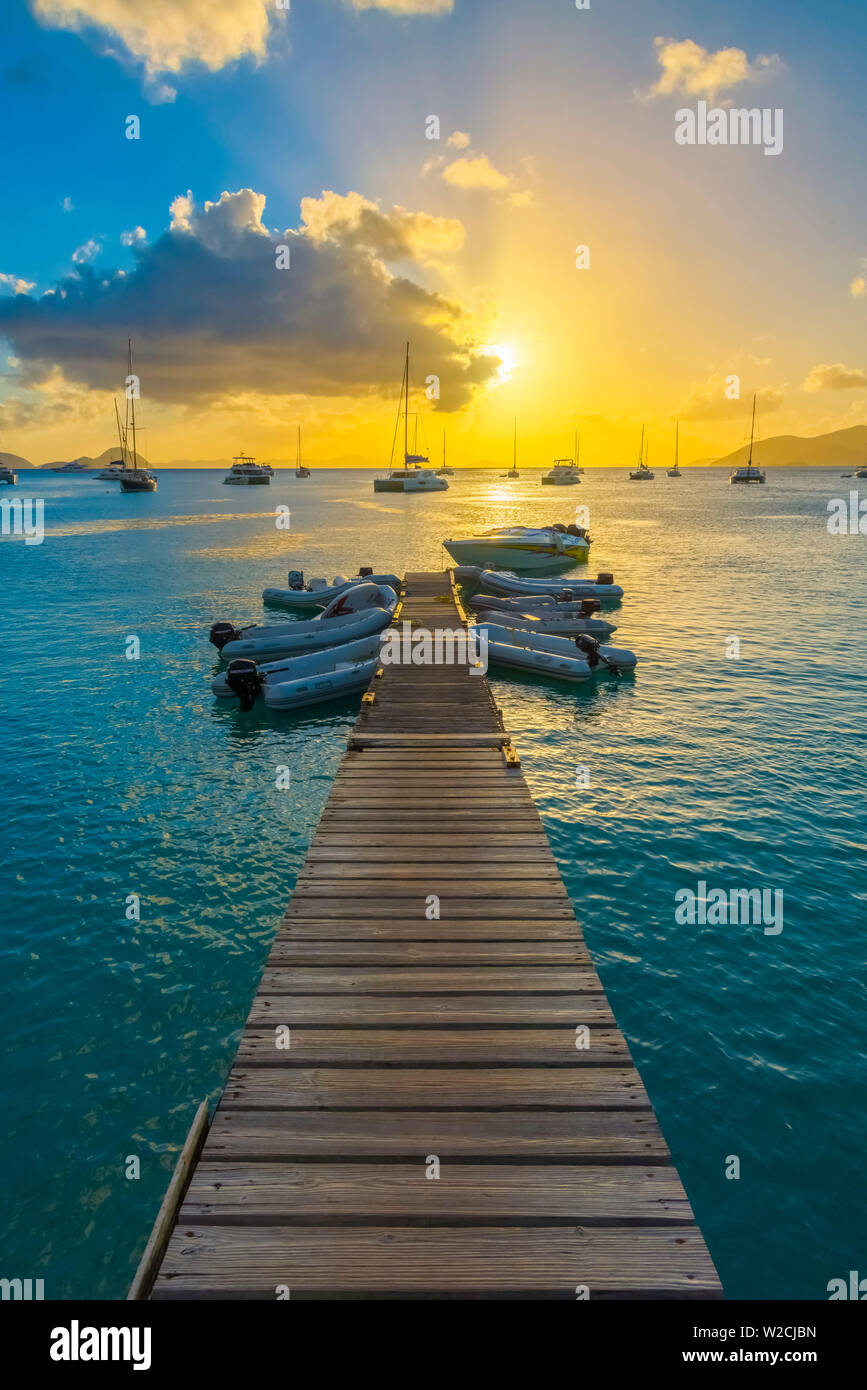 Caribbean, British Virgin Islands, Tortola, Cane Garden Bay, Cane Garden Bay Beach Stock Photo