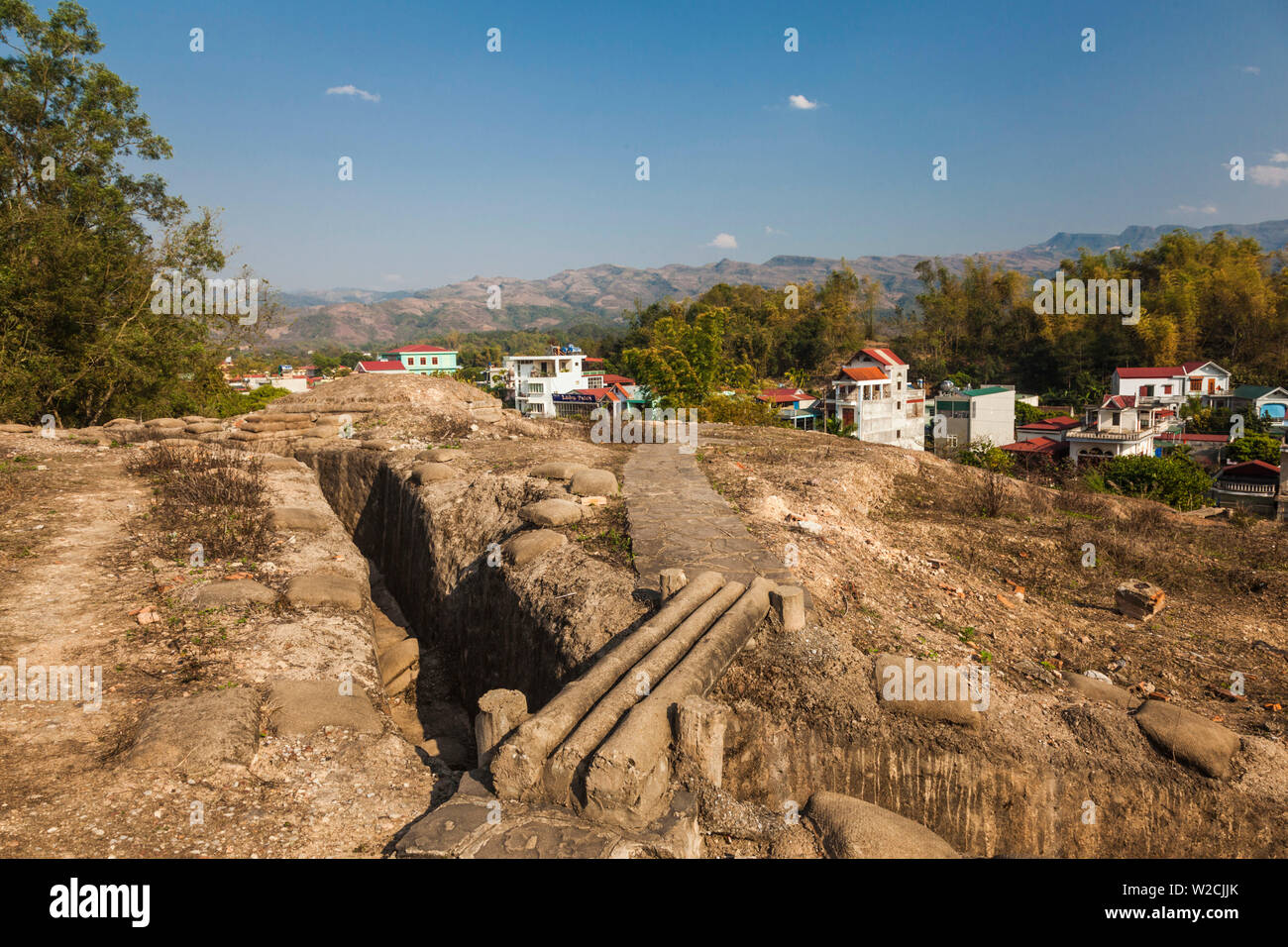 Vietnam, Dien Bien Phu, A1 Hill, Eliane, battle site of the final Vietnamese military victory over the French in 1954, French underground bunker Stock Photo