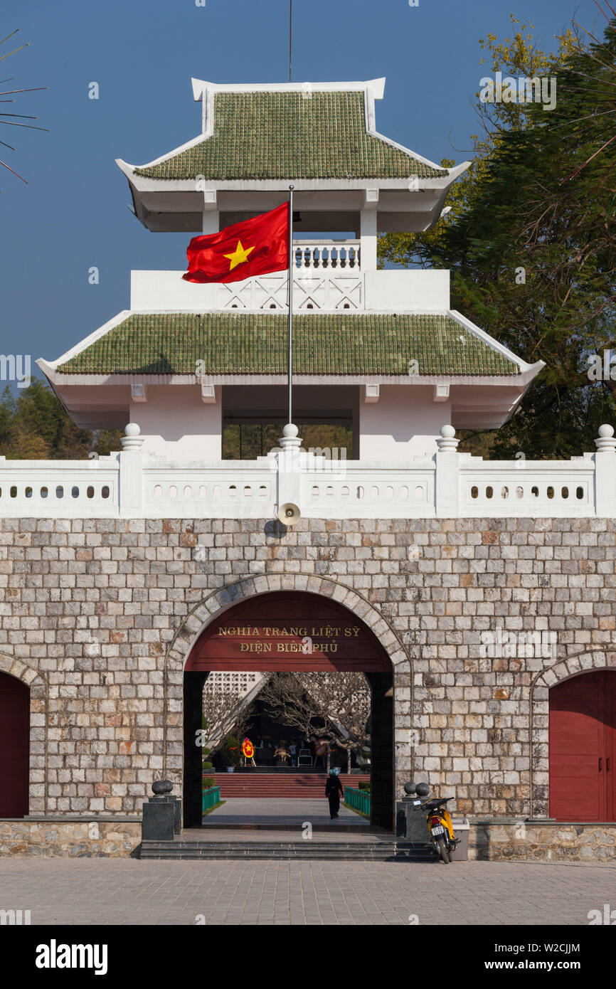 Vietnam, Dien Bien Phu, Dien Bien Phu Military Cemetery, gate Stock Photo