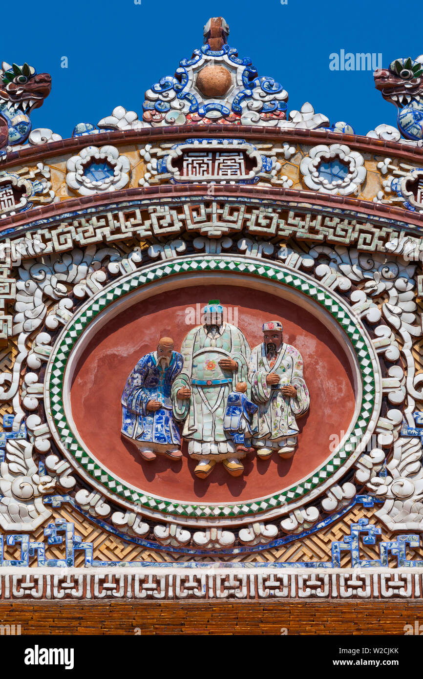 Vietnam, Hue, Hue Imperial City, Emperor's Reading Room, building detail Stock Photo