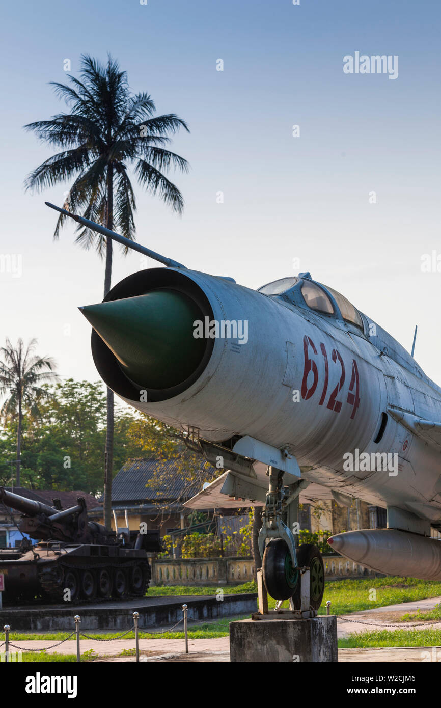 Vietnam, Hue, Military Museum, Vietnam War-era, Soviet Mig-21 fighter plane Stock Photo