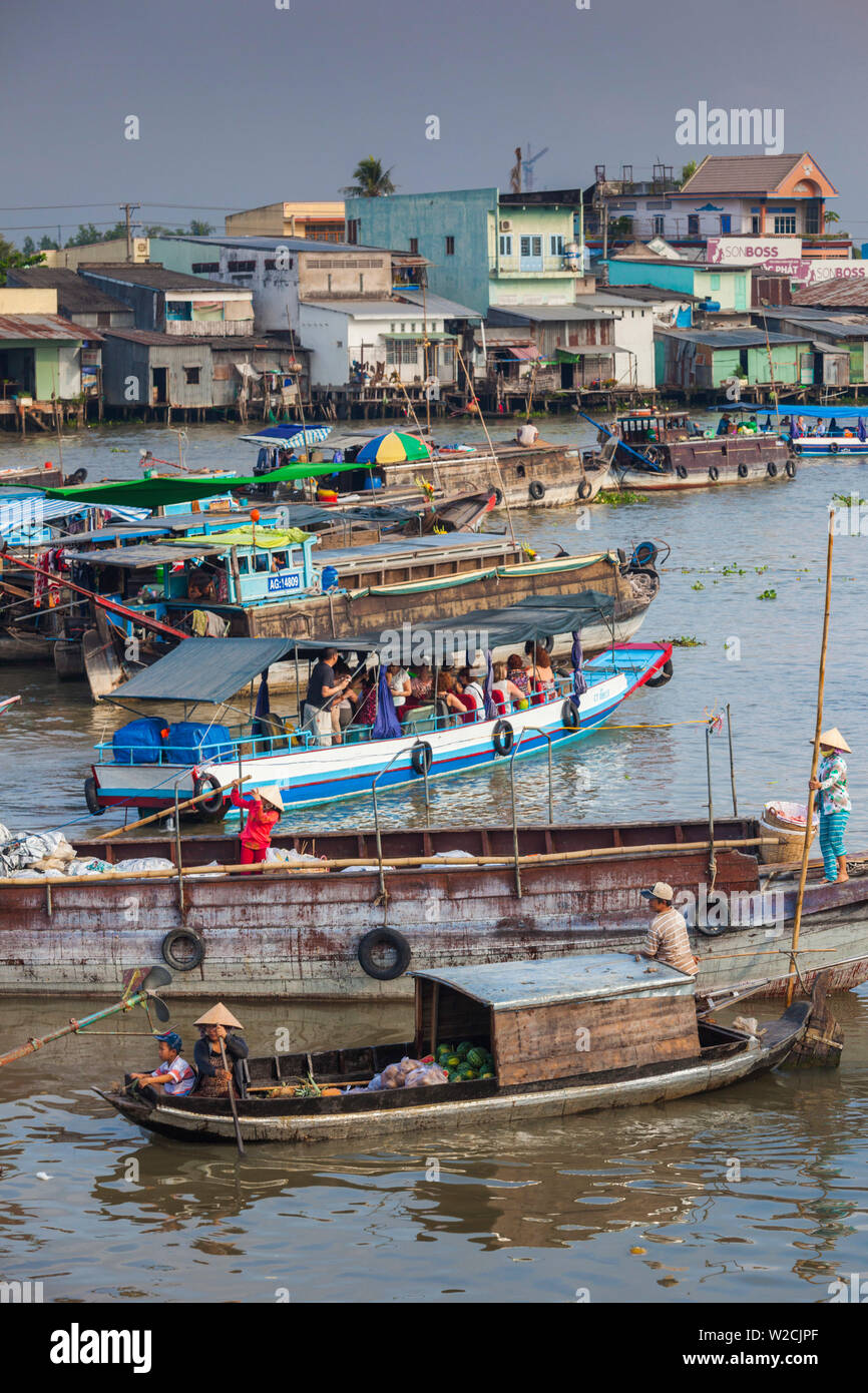 Vietnam, Mekong Delta, Cai Rang, Cai Rang Floating Market Stock Photo