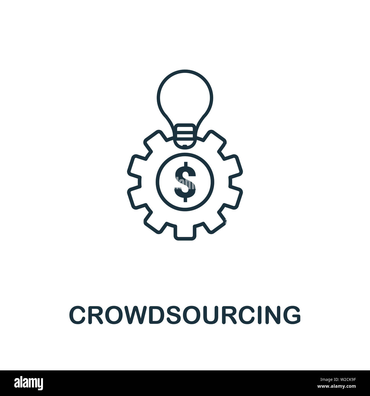 Crowdsourcing outline icon. Thin line concept element from content ...