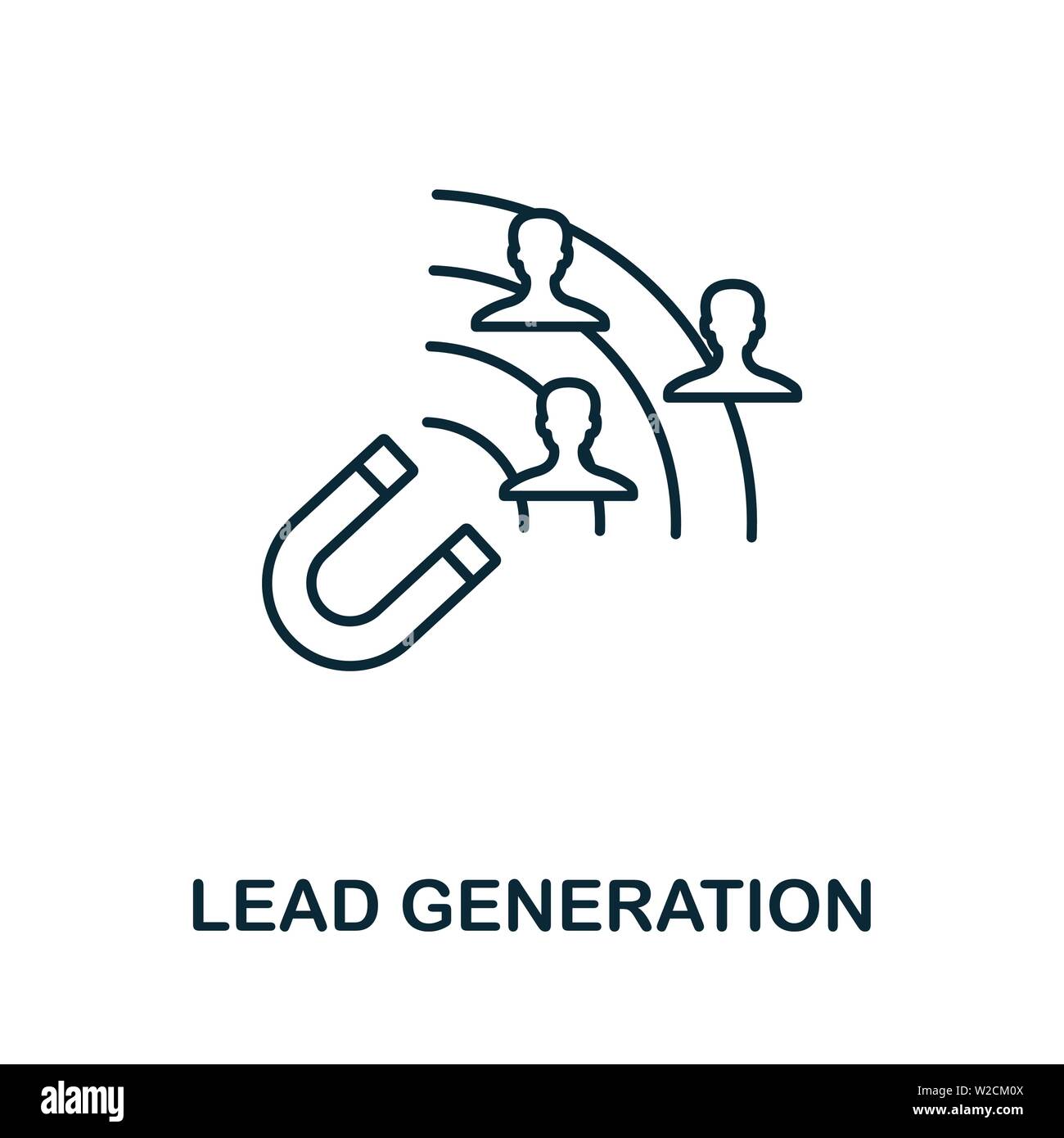 Lead Generation outline icon. Thin line concept element from content icons collection. Creative Lead Generation icon for mobile apps and web usage Stock Vector