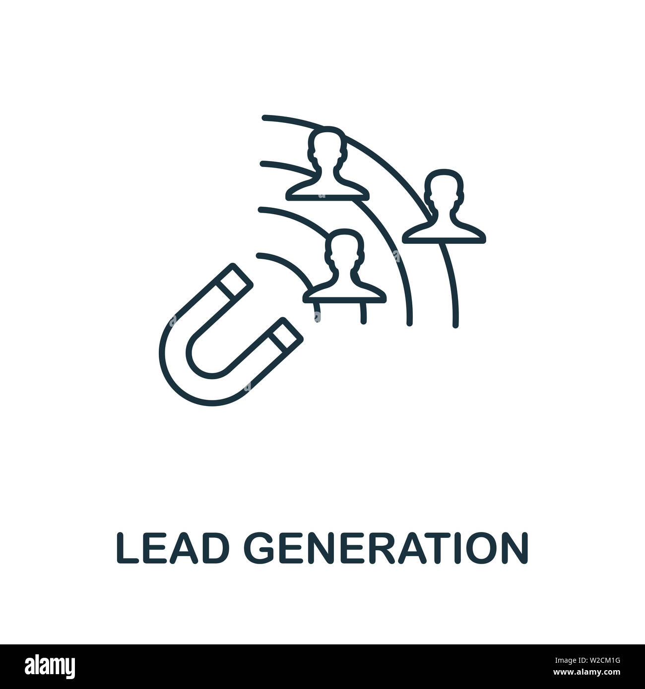 Lead Generation outline icon. Thin line concept element from content icons collection. Creative Lead Generation icon for mobile apps and web usage Stock Photo