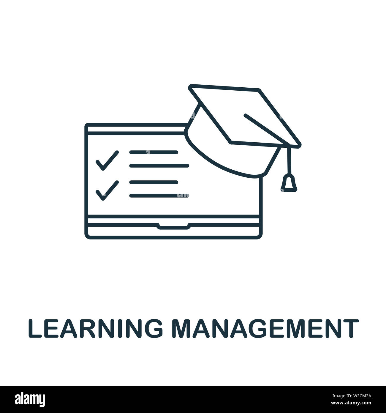 Learning Management outline icon. Thin line concept element from content icons collection. Creative Learning Management icon for mobile apps and web Stock Photo