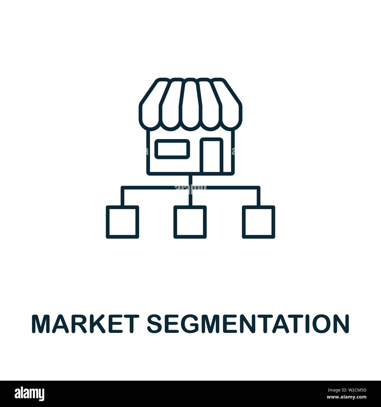 Market Segmentation outline icon. Thin line concept element from content icons collection. Creative Market Segmentation icon for mobile apps and web Stock Vector